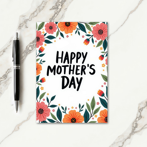 Red And Gold Mothers Day Card