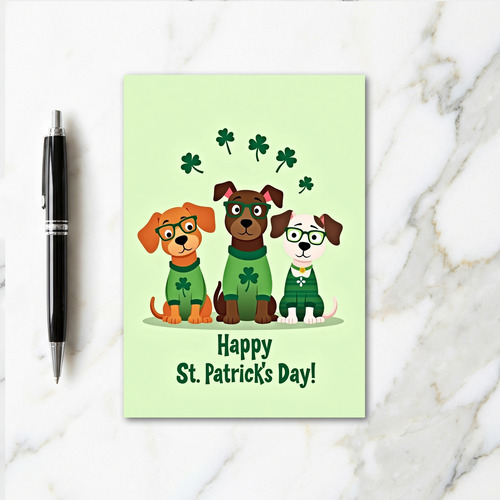 Red And Green Dogs Luck Card