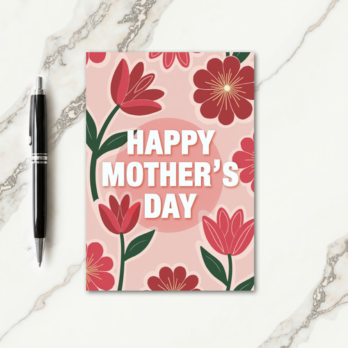 Red And Pink Mothers Day Card