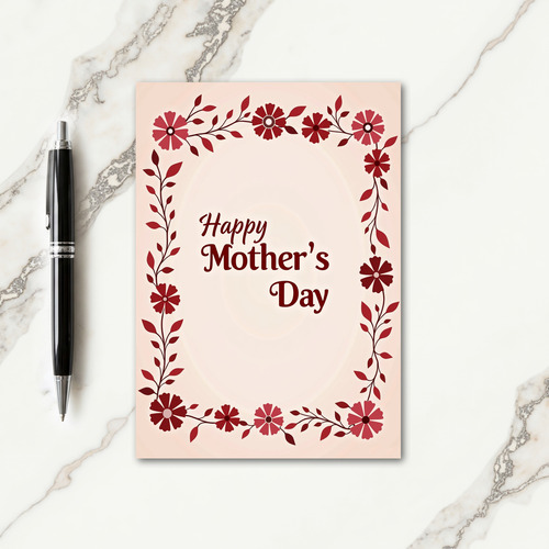 Red And Rose Mothers Day Card