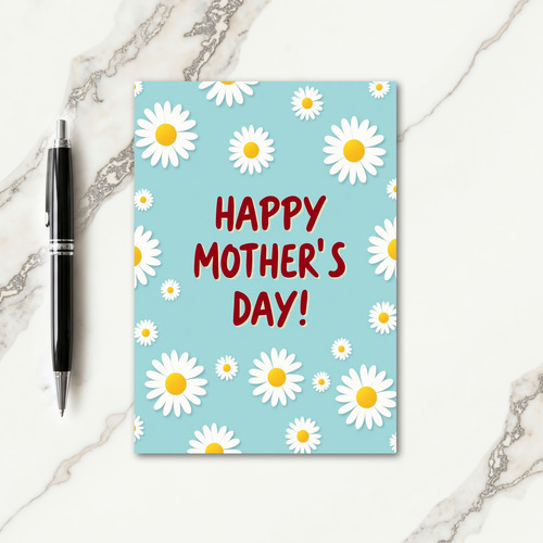 Red And White Mothers Day Card