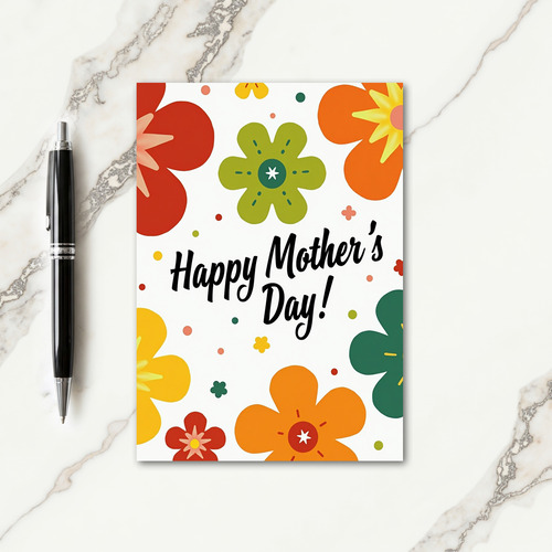 Red And Yellow Mothers Day Card