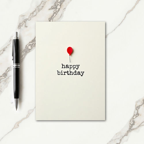 Red Balloon Birthday Card
