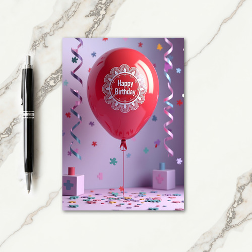 Red Balloon Joy Card