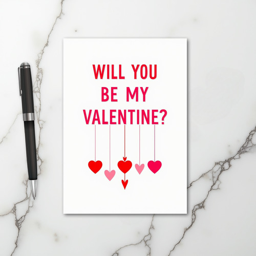 Red Be My Valentine Card