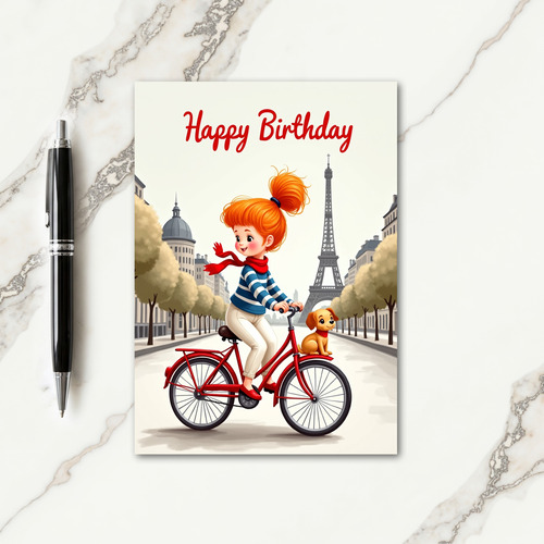 Red Bicycle Birthday Card