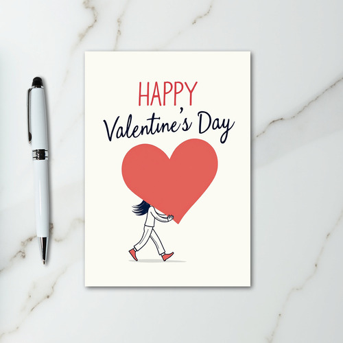 Red Big Heart Valentines Day Card