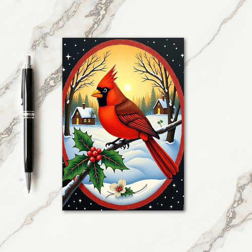 Red Bird Christmas Card