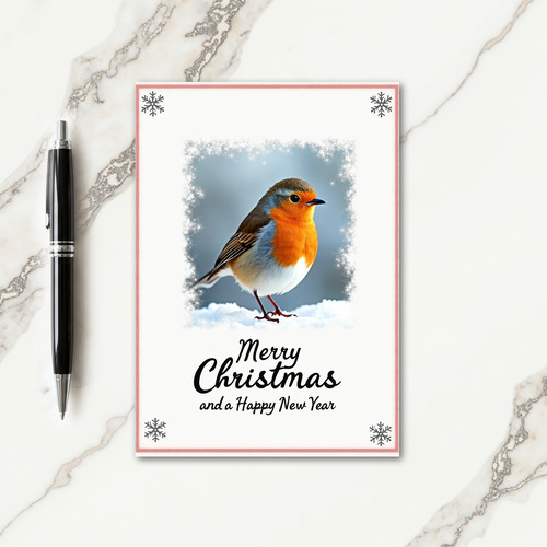 Red Bird Snowy Christmas Card thumbnail