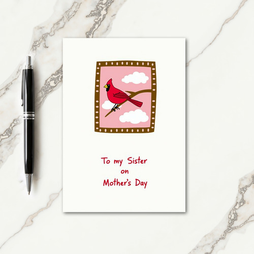 Red Bird Sweet Mothers Day Card