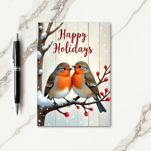 Red Birds Christmas Card