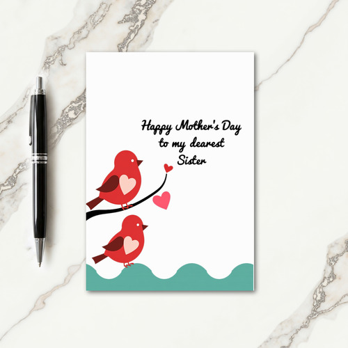 Red Birds Mothers Day Card
