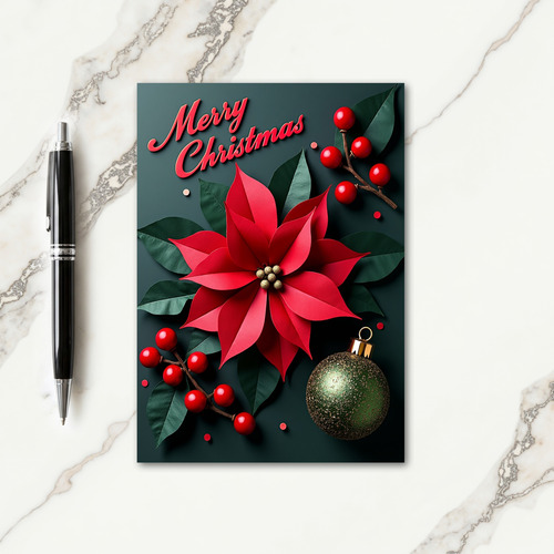 Red Bloom Christmas Card
