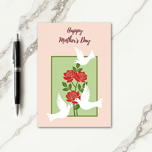 Red Blooms Mothers Day Art Card
