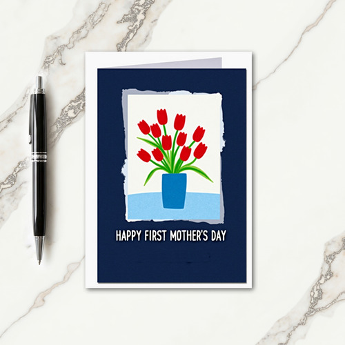 Red Blooms Mothers Day Celebration Card