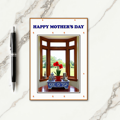 Red Blooms Mothers Day Scene Card