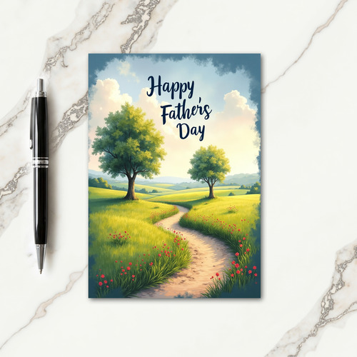 Red Blossom Fathers Day Card