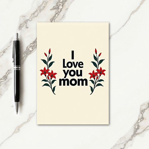 Red Blossom Mother Card