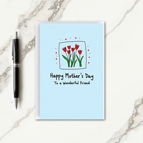 Red Blossom Mother Friend Card