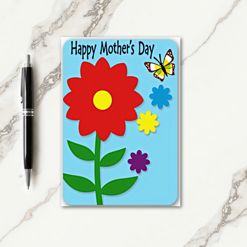 Red Blossom Mothers Day Art Card