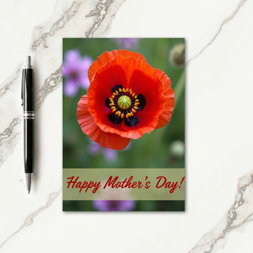 Red Blossom Mothers Day Card