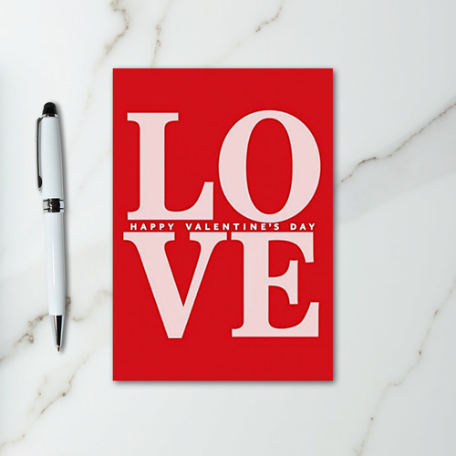 Red Bold Love Valentines Day Card