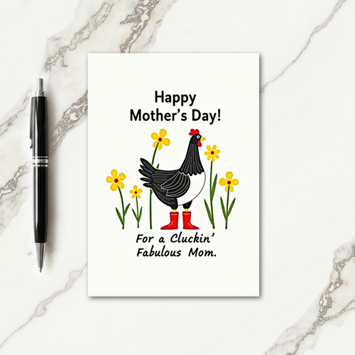 Red Boot Mothers Day Hen Card