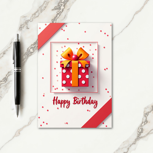 Red Bow Birthday Celebration Card