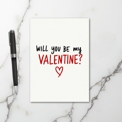 Red Brush Script Valentine Card