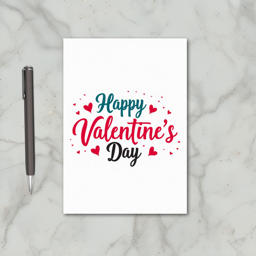 Red Calligraphy Valentines Day Card