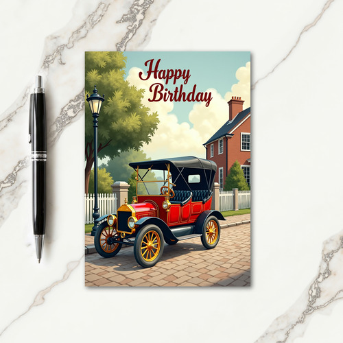 Red Car Celebration Card