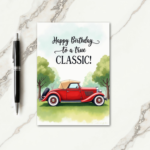 Red Convertible Celebration Card