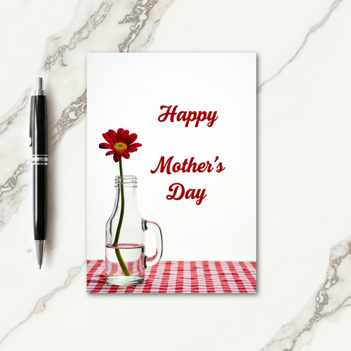 Red Daisy Mothers Day Greeting Card