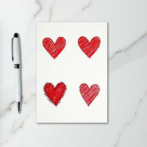 Red Doodle Valentine Love Card