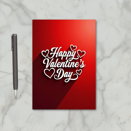 Red Elegant Script Valentines Day Card