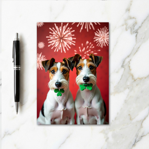 Red Fireworks Dog Card