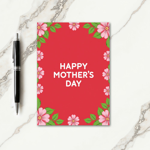Red Floral Celebration Card