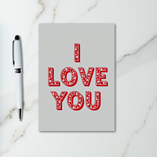 Red Floral I Love You Card