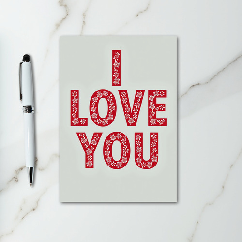 Red Floral I Love You Greeting Card