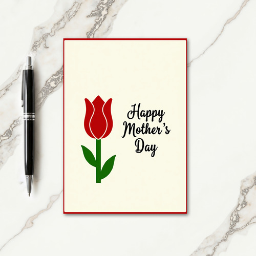 Red Floral Mother Card