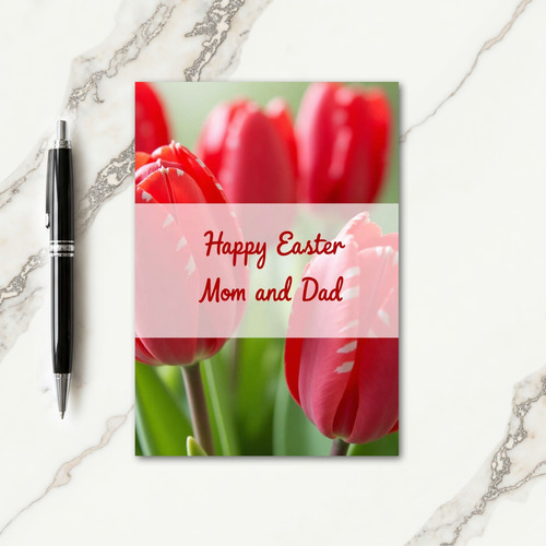 Red Floral Springtime Wishes Card