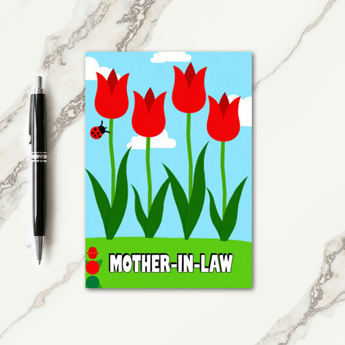 Red Flower Mother In Law Card