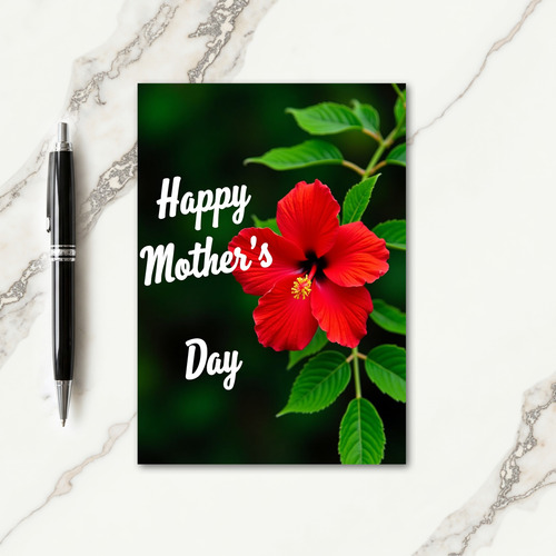 Red Flower Mothers Day Image Card