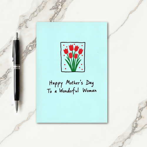 Red Flowers Mothers Love Card