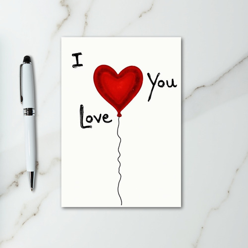 Red Foil Heart I Love You Card