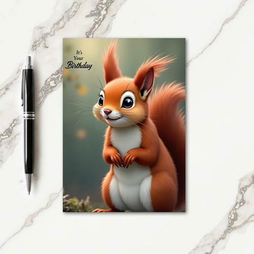 Red Fur Birthday Wish Card