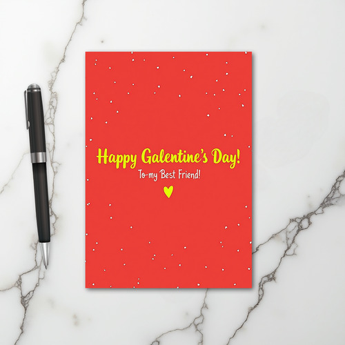 Red Galentines Day Best Friend Card