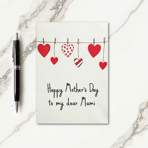 Red Garland Mothers Day Card