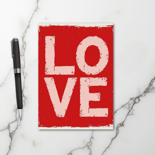 Red Grunge Love Card