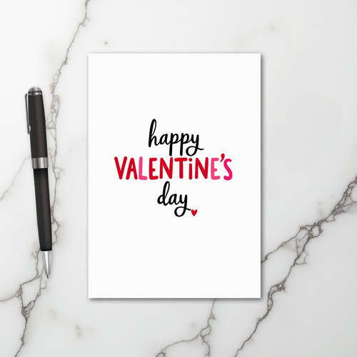 Red Handwritten Valentines Day Card